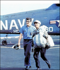 Crewman aboard Coral Sea